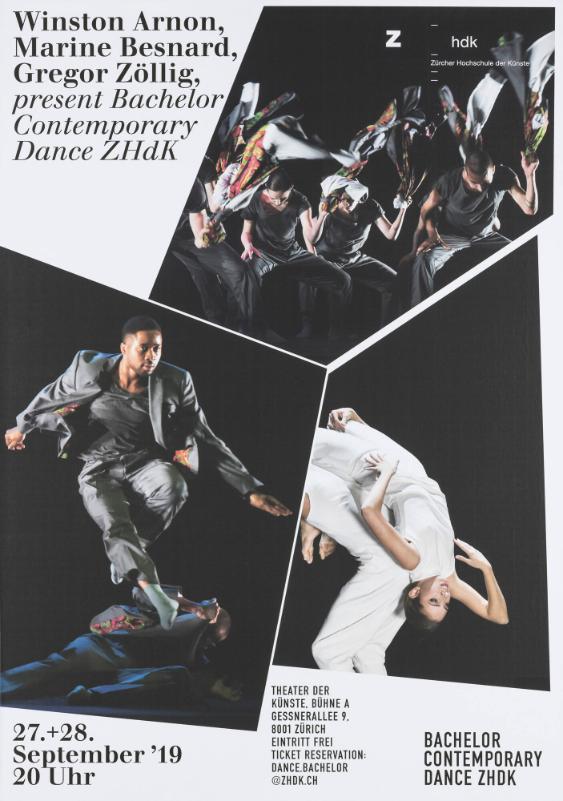 Winston Arnon, Marine Besnard, Gregor Zöllig, Present Bachelor Contemporary Dance ZHdK - Theater der Künste