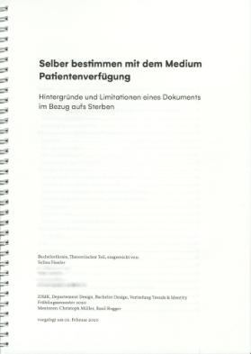 Selber bestimmen mit dem Medium Patientenverfügung