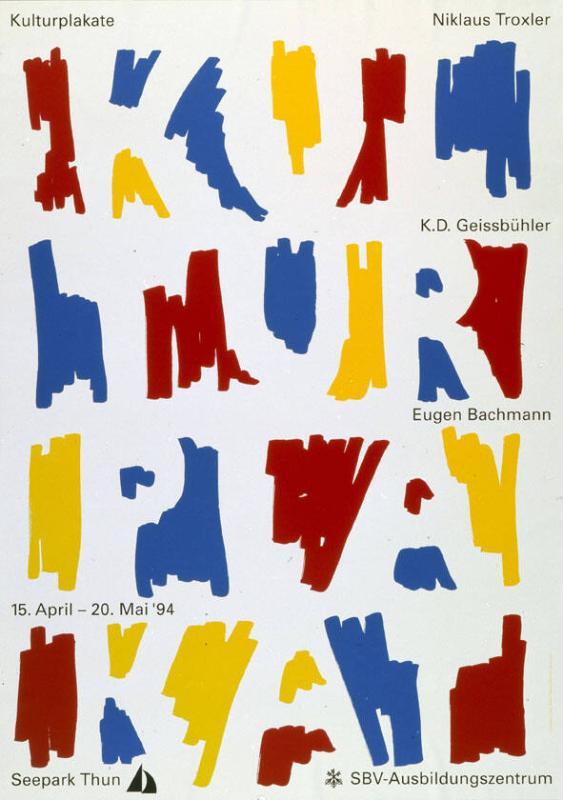 Kulturplakate - Niklaus Troxler - K. D. Geissbühler - Eugen Bachmann - Seepark  Thun - SBV-Ausbildungszentrum
