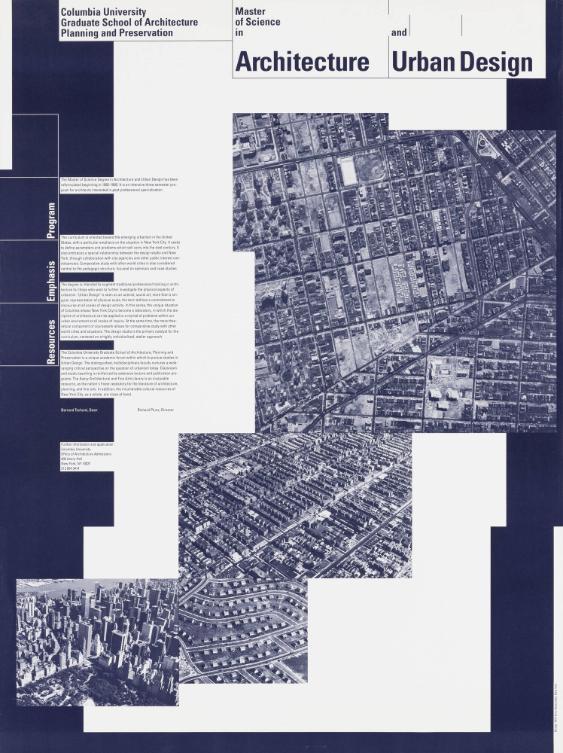 Master of Science in Architecture and Urban Design - Columbia University - Graduate School of Architecture - Planning and Preservation