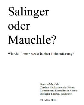 Salinger oder Mauchle?