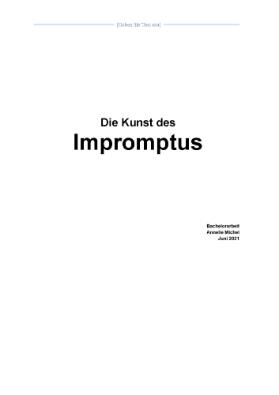 Die Kunst des Impromptus