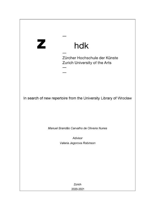 In search of new repertoire from the University Library of Wrocław