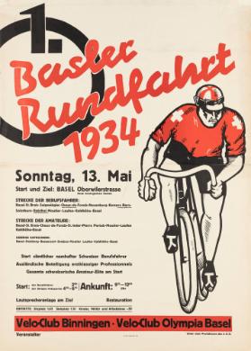 1. Basler Rundfahrt - Velo-Club Binningen - Velo-Club Olympia Basel - Unter dem Protektorat des S.R. B.