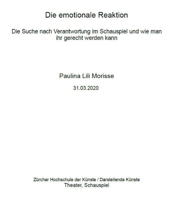 Die emotionale Reaktion