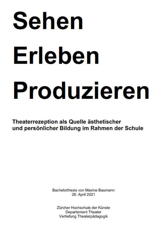 Sehen Erleben Produzieren