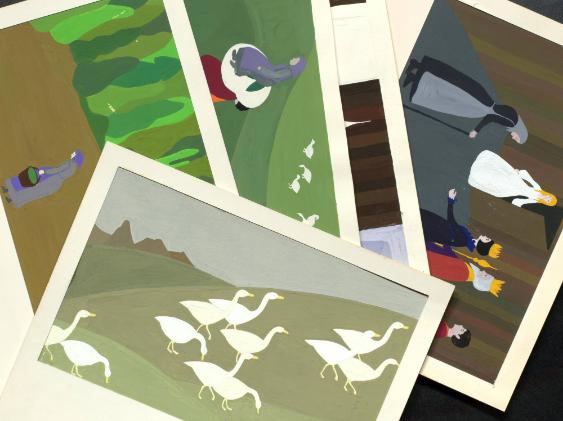 "Die Gänsehirtin am Brunnen" - Märchenillustrationen