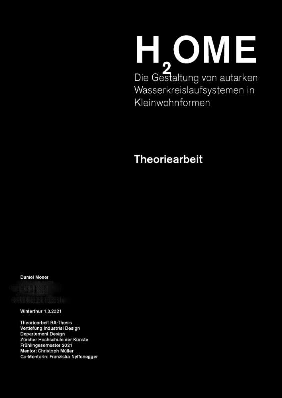 H²OME. Die Gestaltung von autarken Wasserkreislaufsystemen in Kleinwohnformen