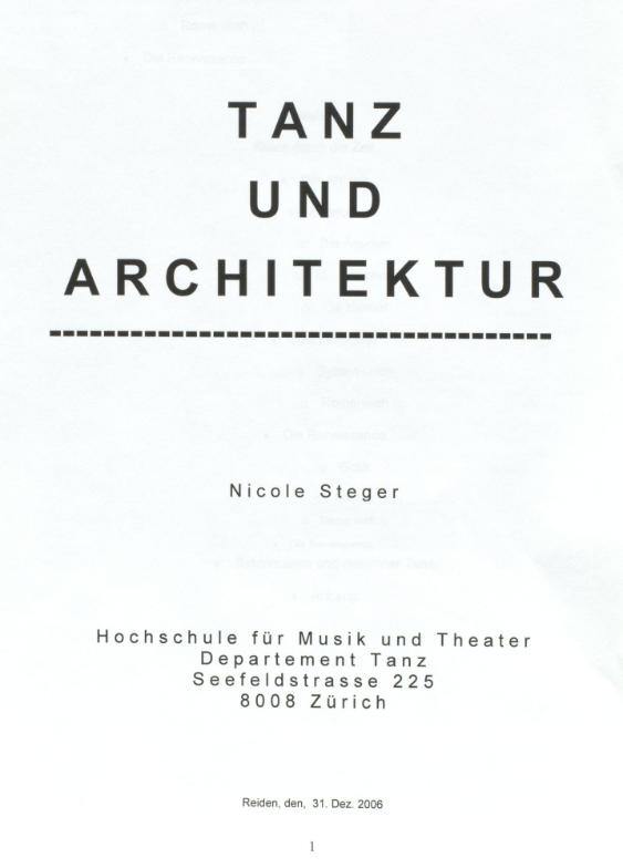 Tanz und Architektur