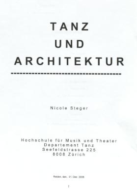 Tanz und Architektur