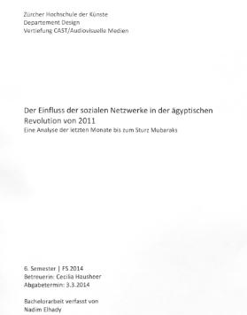 Der Einfluss der sozialen Netzwerke in der ägyptischen Revolution von 2011