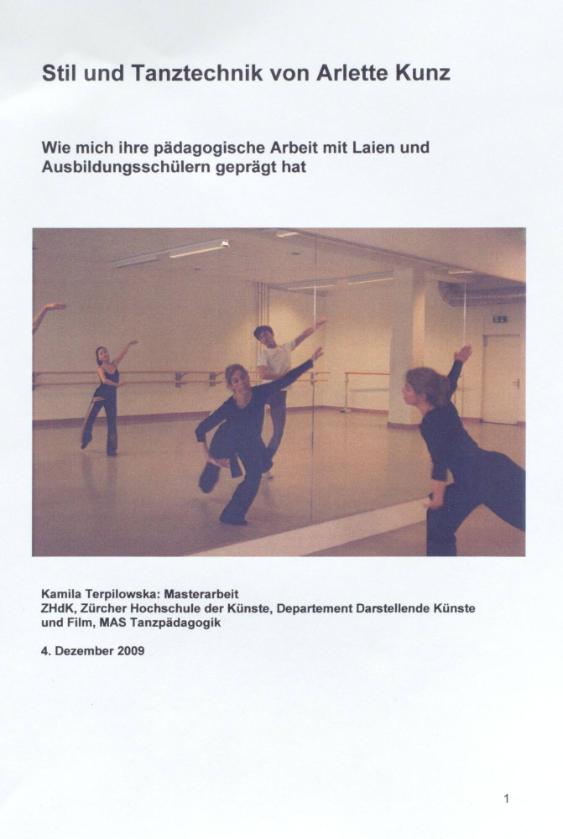 Stil und Tanztechnik von Arlette Kunz