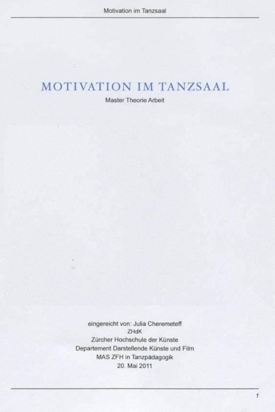 Motivation im Tanzsaal