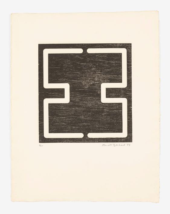 [Maschineller Holzschnitt – O.T. (Doppel-T)]