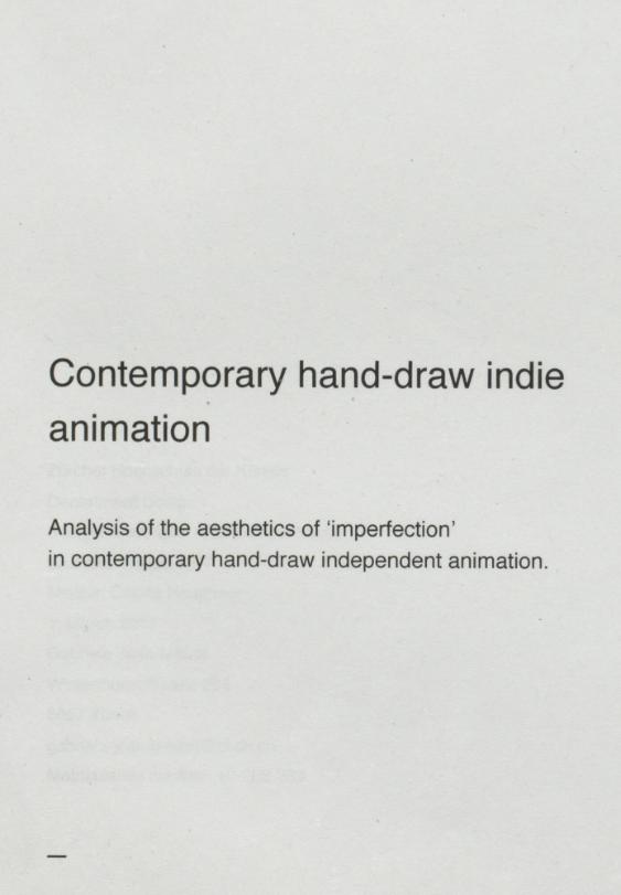 Contemporary hand-draw indie animation