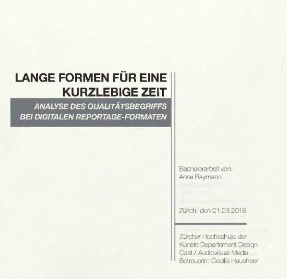 Lange Formen für eine kurzlebige Zeit