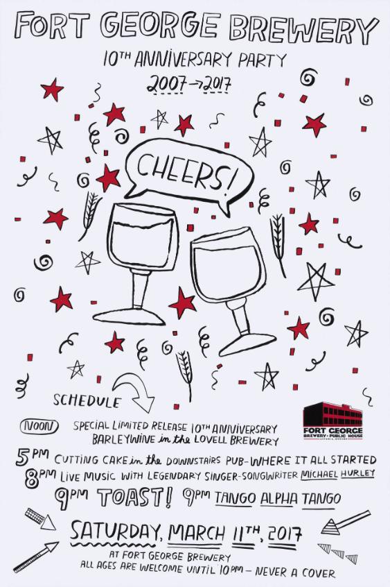 Fort George Brewery - 10th Anniversary Party - Cheers