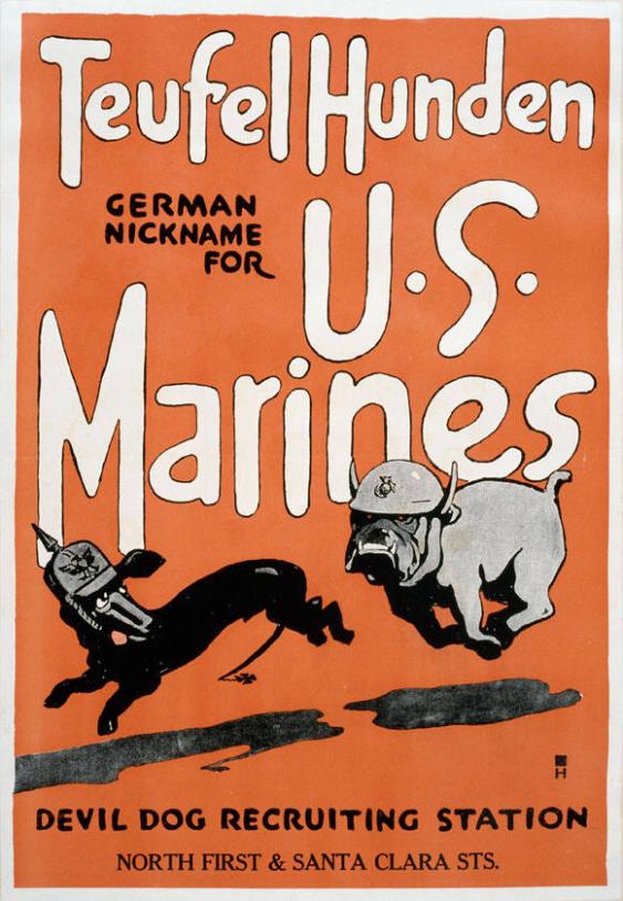 Teufel Hunden - German nickname for US Marines - Devil Dog Recruiting Station