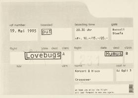 Put - Lovebugs - Humus - Konzert & Disco - Crossover - Roessli Stäfa