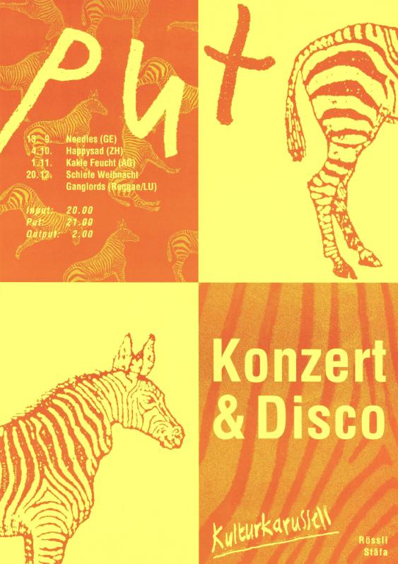 Put - Konzert & Disco - Needles - Happysad - Kakle Feucht - Schiefe Weihnacht Ganglords - Kulturkarussel Rössli Stäfa