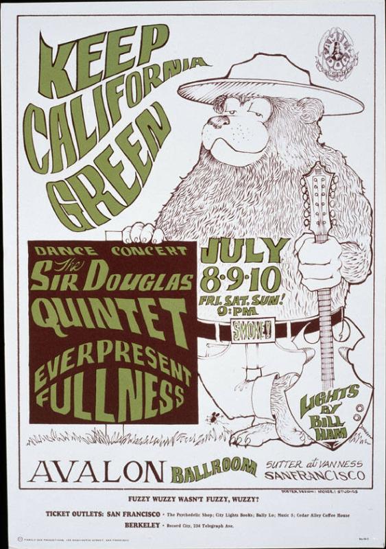 Keep California green - Dance Concert - The Sir Douglas Quintet - Everpresent Fullness - Avalon Ballroom - Family Dog Productions
