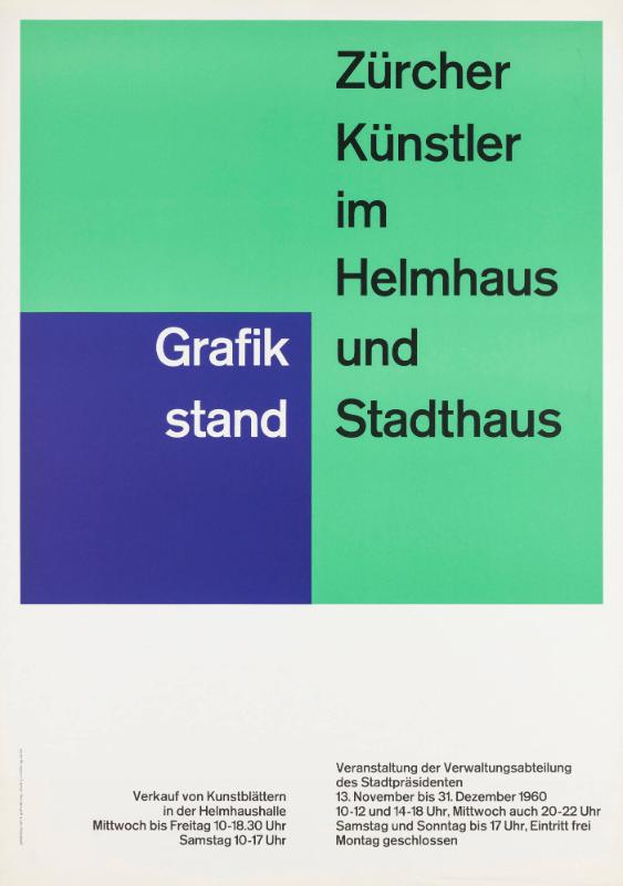 Zürcher Künstler im Helmhaus und Stadthaus - Grafikstand