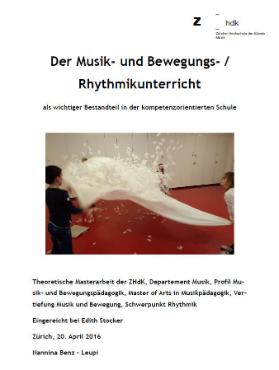 Der Musik- und Bewegungs- / Rhythmikunterricht als wichtiger Bestandteil in der kompetenzorientierten Schule