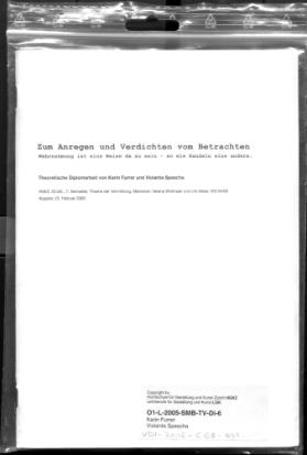 Zum Anregen und Verdichten vom Betrachten
