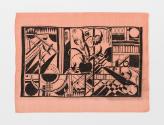 Atelier Zanolli, Textildruck, Dessin 0036, Seide, gefärbt, Linoldruck, ca. 1921, Kunstgewerbesa…