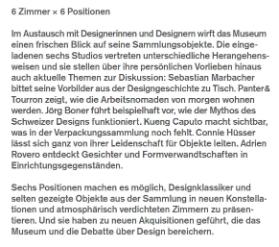 6 Zimmer × 6 Positionen