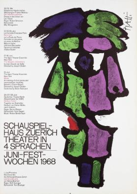 Schauspielhaus Zuerich - Theater in vier Sprachen - Juni-Fest-Wochen 1968