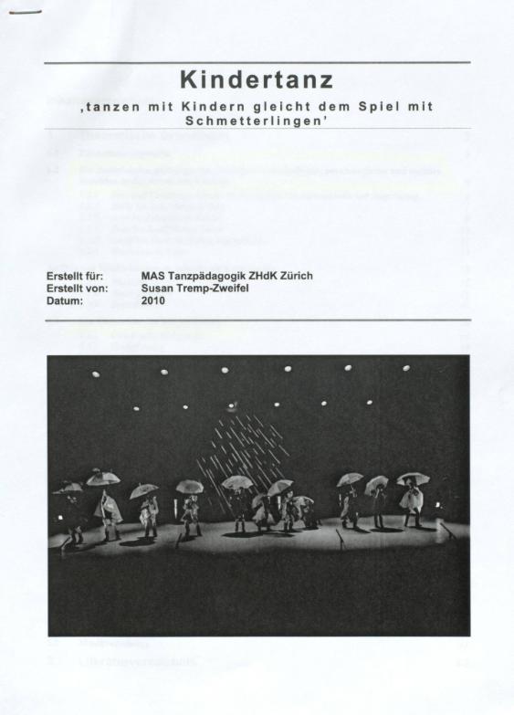 ZHdK, MAS Tanzpädagogik, Zürich, CH