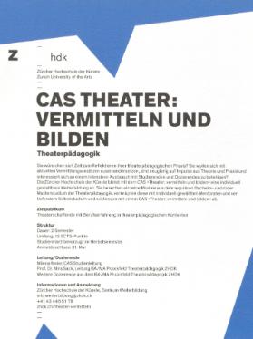 CAS Theater: vermitteln und bilden