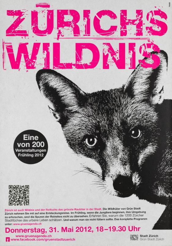Zürich Wildnis - Zürich ist auch Wildnis und der Rotfuchs das grösste Raubtier in der Stadt. Die Wildhüter von Grün Stadt Zürich nehmen SIe mit auf eine Entdeckungsreise. Im Frühling, wenn die Jungtiere beginnen, ihre Umgebung zu erforschen, sind die Spuren der Reinekes nicht zu übersehen. - (...) - Stadt Zürich - Grün Stadt Zürich