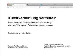 Kunstvermittlung vermitteln