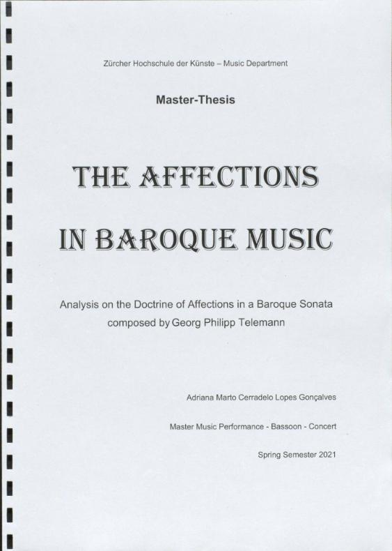 The Affecctions in Baroque Music