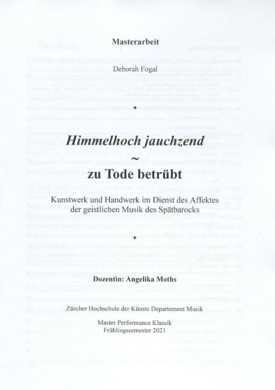 Himmelhoch jauchzend - zu Tode betrübt
