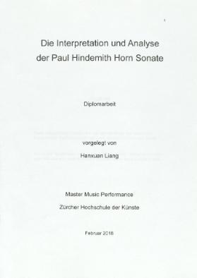 Die Interpretation und Analyse der Paul Hindemith Horn Sonate