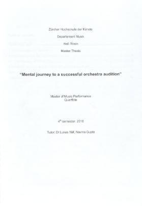 "Mental journey to a successful orchestra audition"