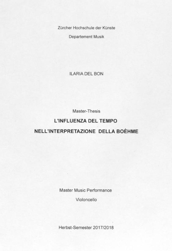 L`influenza del tempo nell`interpretazione della boèhme
