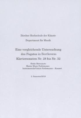 Eine vergleichende Untersuchung des Fugatos in Beethovens Klaviersonaten Nr. 28 bis Nr. 32
