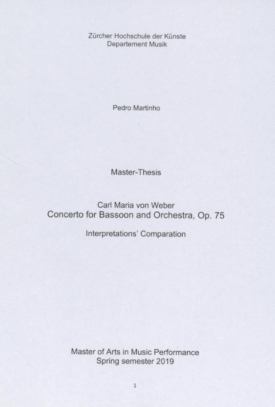 Carl Maria von Weber - Concerto for Bassoon and Orchestra, Op. 75