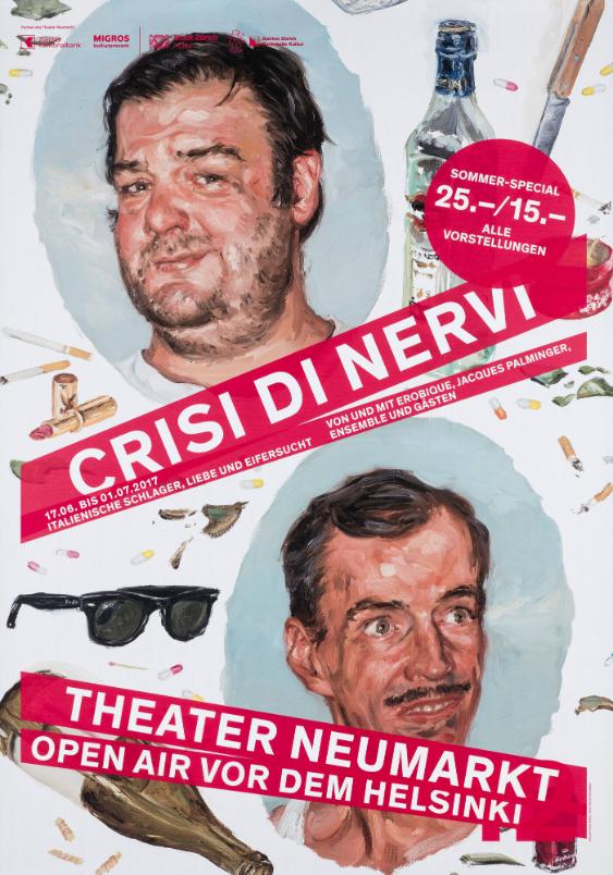 Crisi di nervi - Italienische Schlager, Liebe und Eifersucht - Von und mit Erobique, Jacques Palminger, Ensemble und Gästen - Theater Neumarkt - Open Air vor dem Helsinki