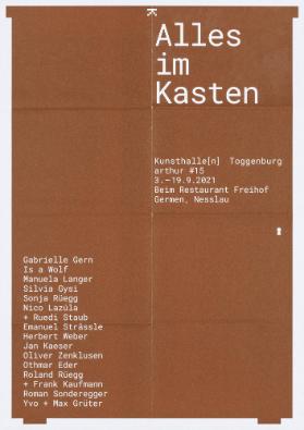 Alles im Kasten - Kunsthalle(n) Toggenburg - arthur #15 - Beim Restaurant Freihof German, Nesslau - Gabrielle Gern - Is a Wolf - Manuela Langer - Silvia Gysi - Sonja Rüegg - Nico Lazúla + Ruedi Staub (...)