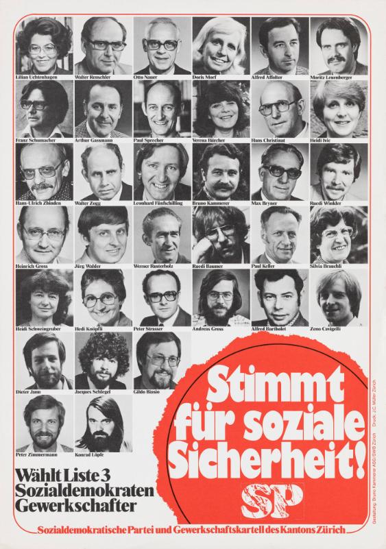 Stimmt für soziale Sicherheit! SP - Wählt Liste 3 Sozialdemokraten und Gewerkschafter