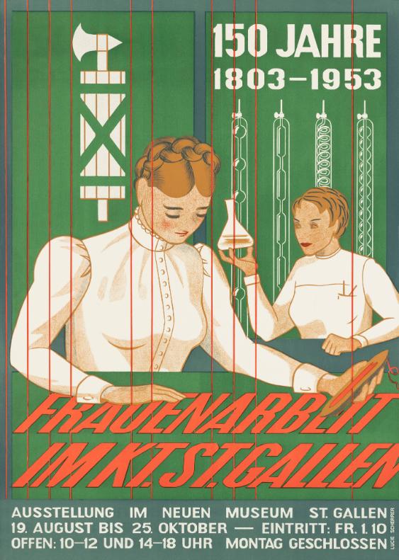 150 Jahre 1803 -1953 - Frauenarbeit im Kt. St. Gallen - Ausstellung im Neuen Museum St. Gallen