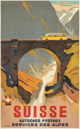 Suisse - Autocars postaux - Services des alpes