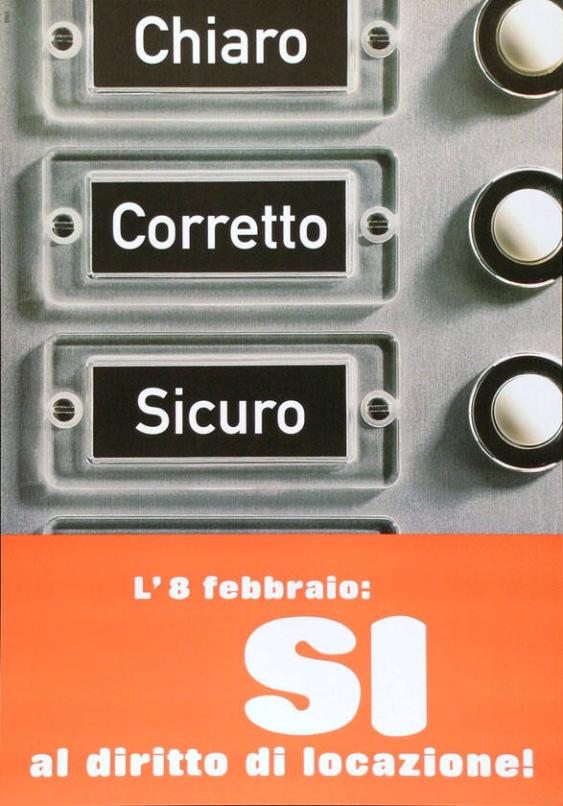 Chiaro - Corretto - Sicuro - L'8 febbraio: Si al diritto di locazione!