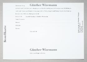 [Kunstmuseum des Kantons Thurgau: Günther Wizemann – Bilder und Papierarbeiten – Bestellkarte]