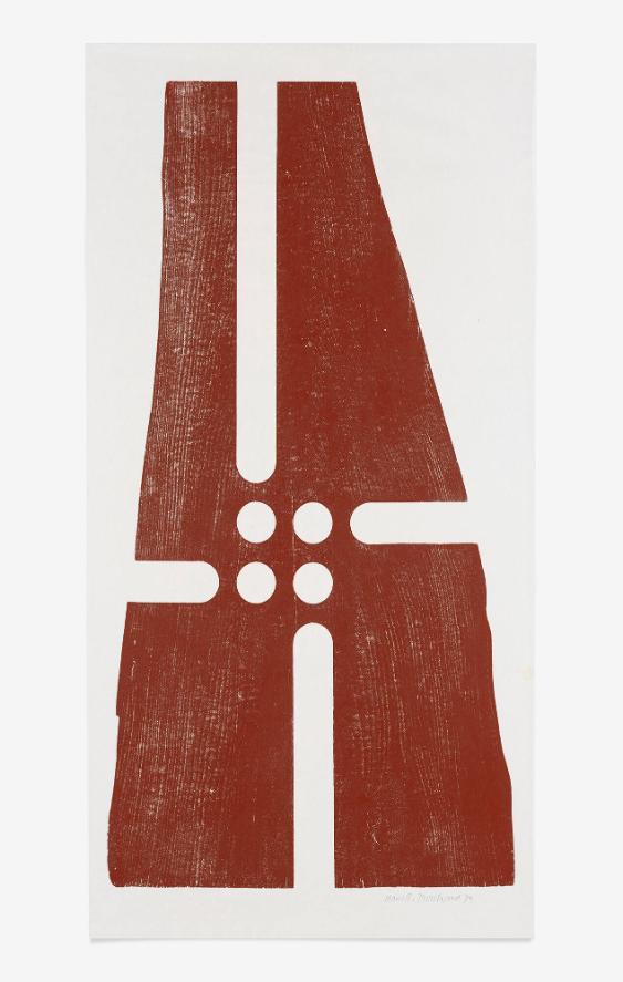 [Maschineller Holzschnitt – O.T. (Punkte und Linien, punktsymmetrisch)]